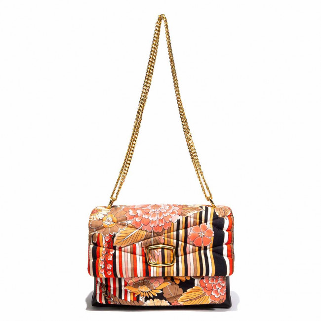 mm33 milano mm33 bag mm33 bags mm33 borsa mm33borsa mm33 borse mm33borse mm33italy mm33 italy mm33 italia lucycling upcycling vintage scarf Borsa tessuto seta pelle matelassé upcycling dettagli oro shoulder bag multi comparto sera unica